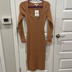 NWT Fourteenth Place Nordstrom tan sweater dress, size medium
